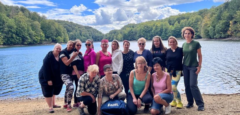 Nurses on a forest therapy stay in the Carpathian beech forests