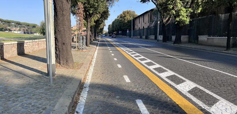 Temporary cycling routes in Rome