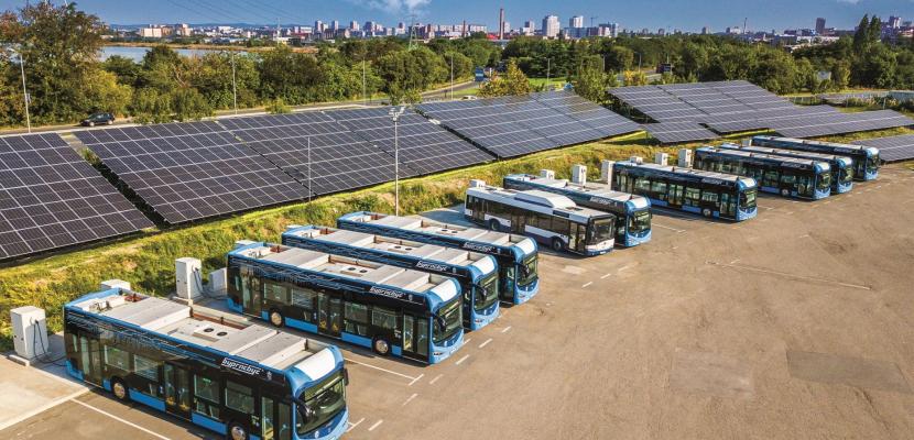 electric buses, EV charging stations, PV instalation.