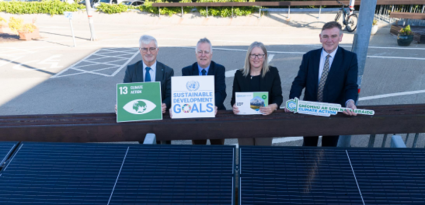 Announcing the Community Climate Action Fund in Co. Donegal were:  (Pictured L-R) John G. McLaughlin, CE Donegal County Council, Cllr. Jimmy Kavanagh, Leas-Chathaoirleach, Fiona Kelly, Community Climate Action Officer, Michael McGarvey, Director of Water & Environment.