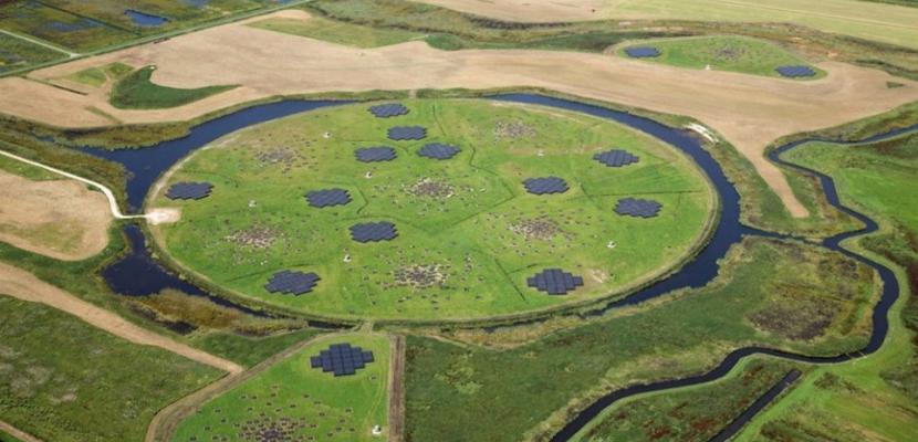 Central island with LOFAR-telescopes connected to a multipurpose largescale sensor network