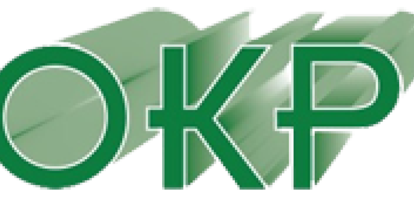 The letters 'OKP' written in green in bold