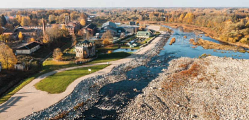 Restored Pärnu river without the dam