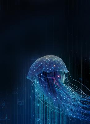 A jellyfisch made from meta data