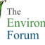 Blue swirl, green leaf, Text: The Environmental Forum 