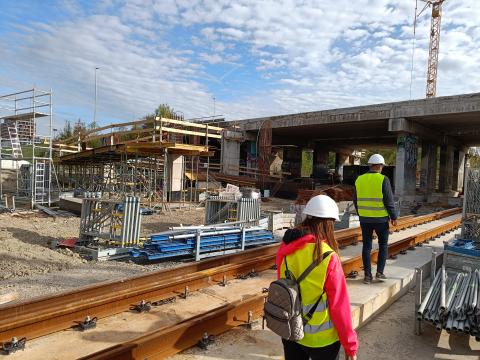 Field trip to the new Petržalka Tram Line construction site in Petržalka city borough