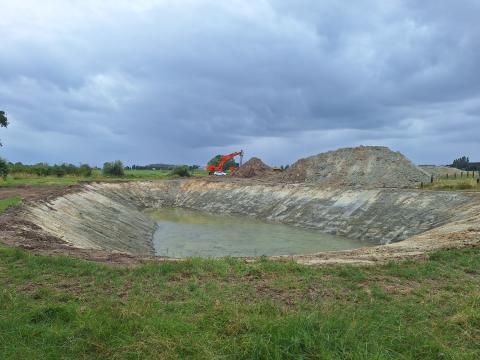 Ongoing works on a public-private controlled flooding area.