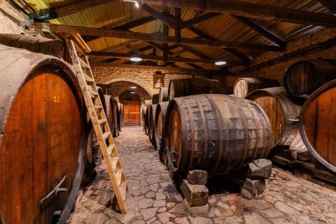 Barrels with Mavrodaphne of Patras at Achaia Clauss winery, Greece