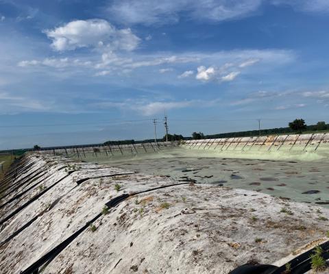 The photo shows digestate tank