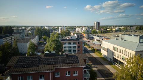 80 panel solar PV system installed in Peltolankatu student dormitory