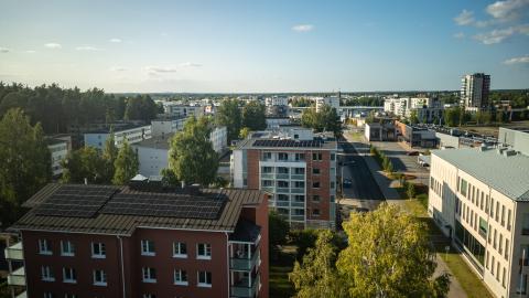 80 panel solar PV system installed in Peltolankatu student dormitory