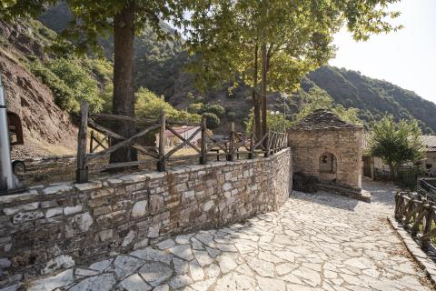 The start of the cultural  trail, the cultural monument, is the stone-built spring of Gkegkoris.