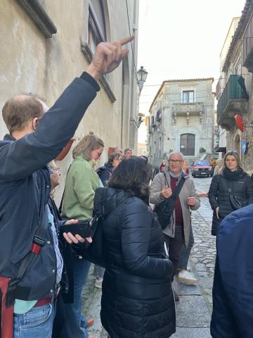 Project partners during the visit of the old city of Gerace