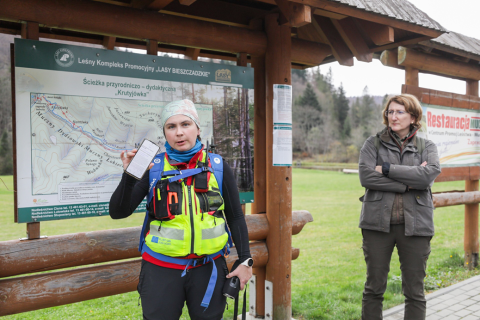 Starting point of the trail in Biesczady Mountain