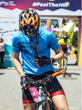 Cyclist after the race