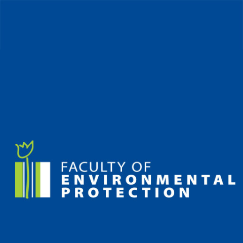 The name of the Faculty of Environmental Protection is written in a blue square 