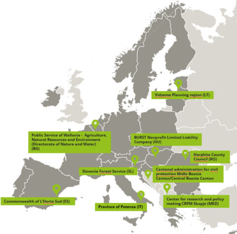 I see a geographical map with 9 countries highlighted