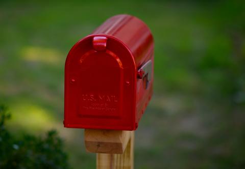 A red mailbox