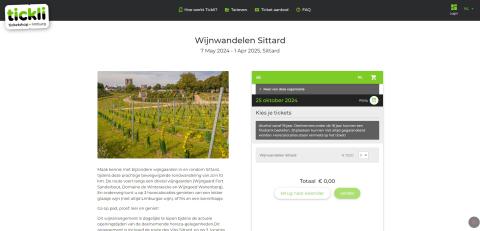 Printscreen image of the ticket buying process via Tickli.nl