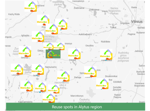 Reuse spots map in Alytus region