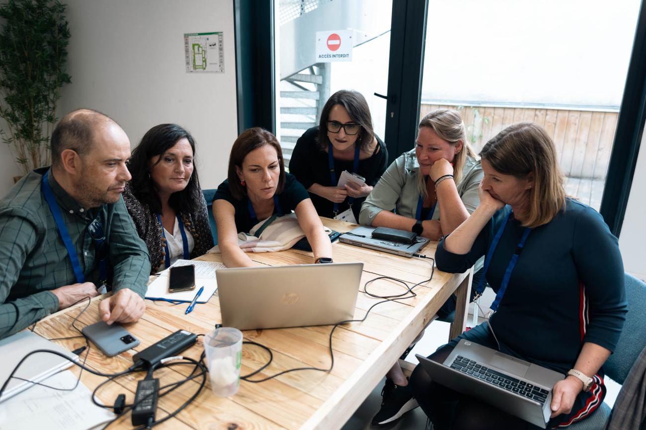 workshop participants working on an exercise