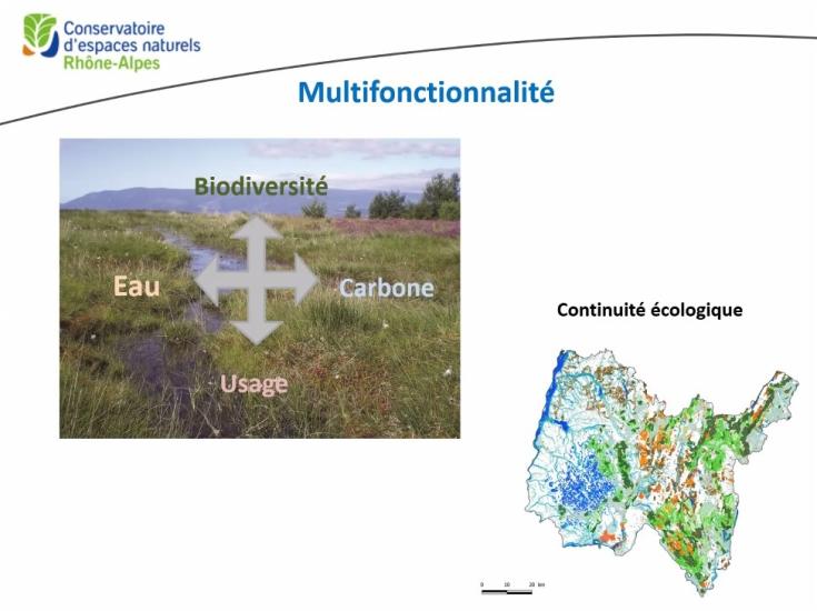 Cartography image of French region ecological continuity, aquatic and terrestrial habitats.