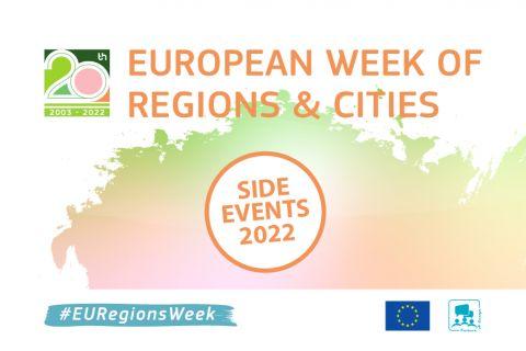 European Week of Regions and Cities 2022 logo and side event call