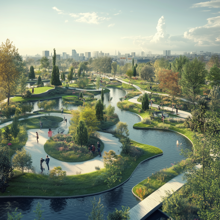 Future park in a bit city