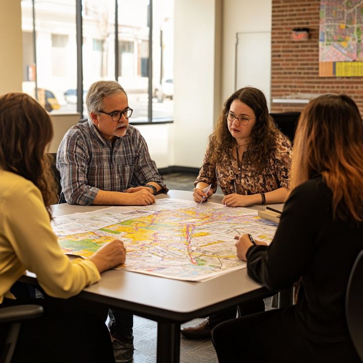 Group of citizens discussing policy