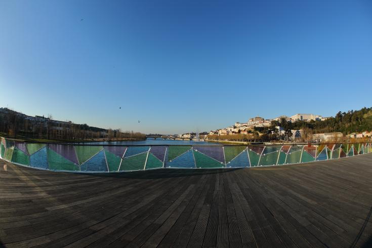 coimbra city seen by the bridge