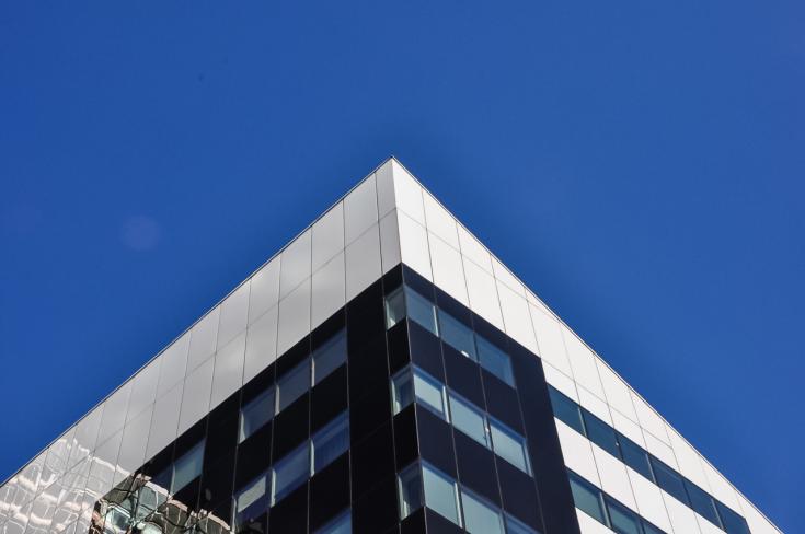 Corner of a building in the sky