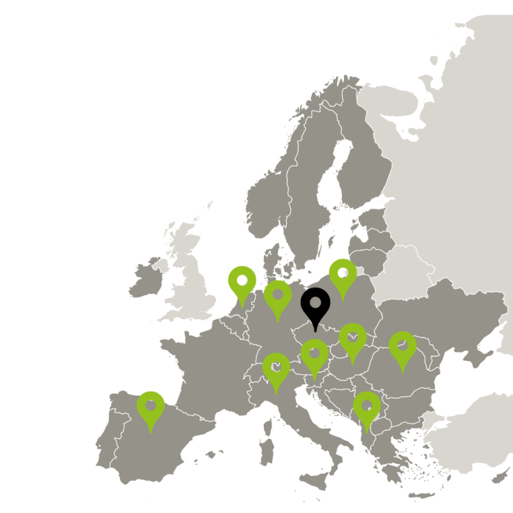 Map showing the partners of the WEEEWaste project