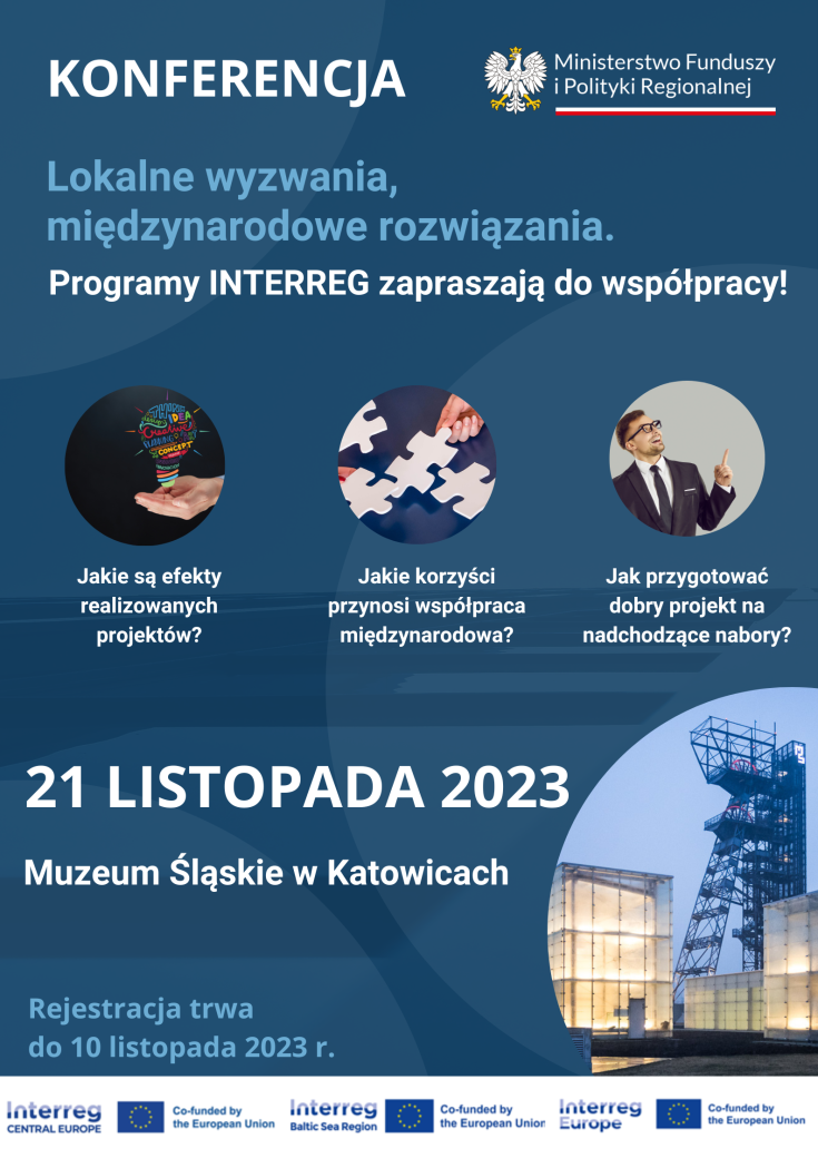 Poster for conference in Poland about Interreg programmes 2023