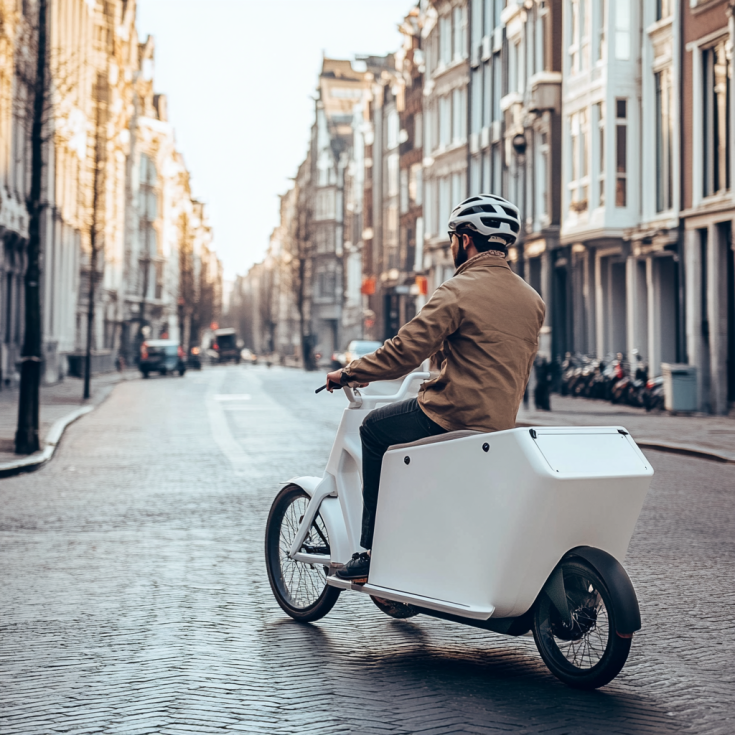 Person on cargo bike