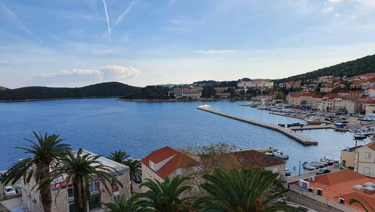 Landscape picture of a Harbor located on Korcula