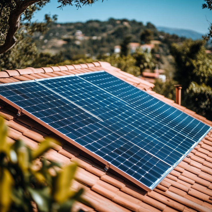 Solar panels on roof