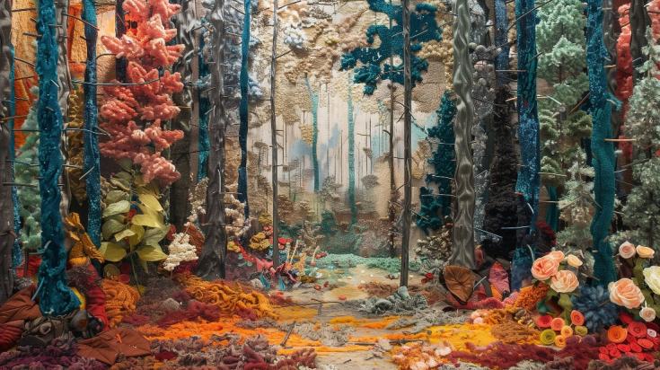 A forest made of textile