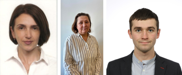 Three photos of three people, employees of the lviv regional development agency