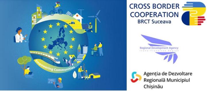 EU Week graphic image and logos of the Regional Office for Cross Border Cooperation Suceava Romania – Ukraine, the Regional Development Agency of Ivano-Frankivsk region (UA) and the Chisinau Regional Development Agency (MD)