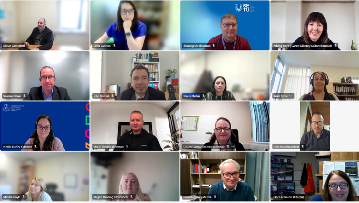 12 people in an online meeting