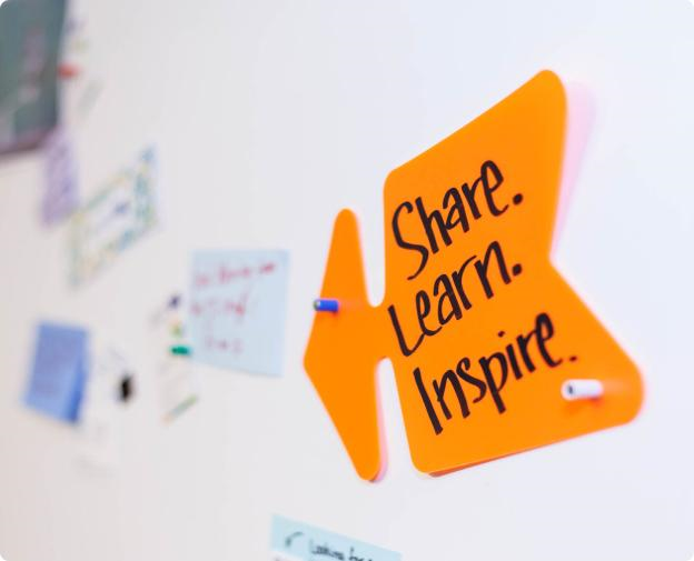 Share learn inspire arrow