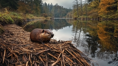 Beaver helping rewilding european ecosystems