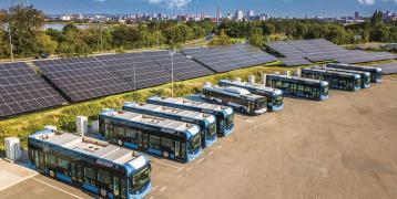 electric buses, EV charging stations, PV instalation.