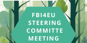 Graphic for the FBI4EU Steering Committee Meeting in Rzeszów, Poland. The design includes a green hexagon with white text overlay and a forest background, accompanied by the Interreg Europe and EU co-funding logos.