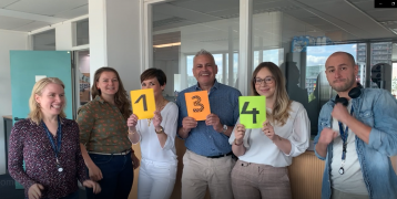 Six Interreg Europe members showing number 134 of submitted applications in the first call for project proposals