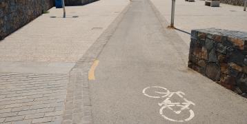 Cycle lane next to the coast Cycle lane next to the coast