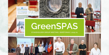 group of pictures with the title Greenspas in the middle