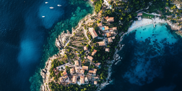 Helicopter view of an island