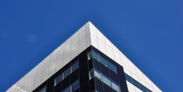 Corner of a building in the sky Corner of a building in the sky