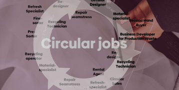 A closed loop with many possible new circular work titles on top